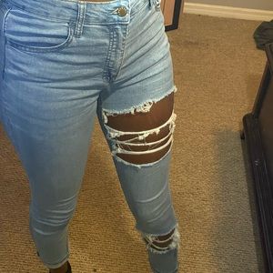Forever 21 Custom Ripped Jeans